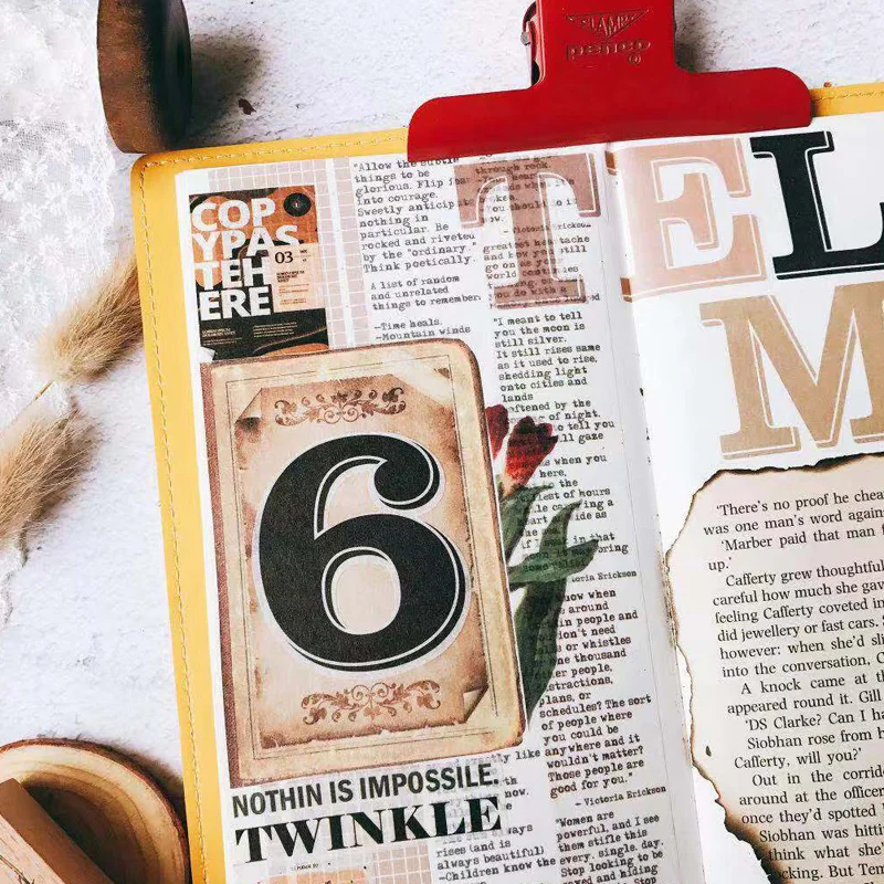 Винтажный журнал Дата бумажный дневник стикер Скрапбукинг Украшение этикетка оптом