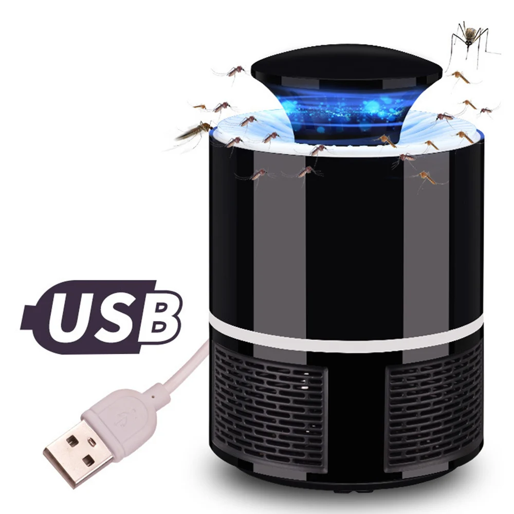 USB электрическая противомоскитная лампа для борьбы с вредителями Электроника светодиодный светильник Москитная мухобойка ловушка лампа Жук Насекомое Отпугиватель Zapper - Цвет: Black