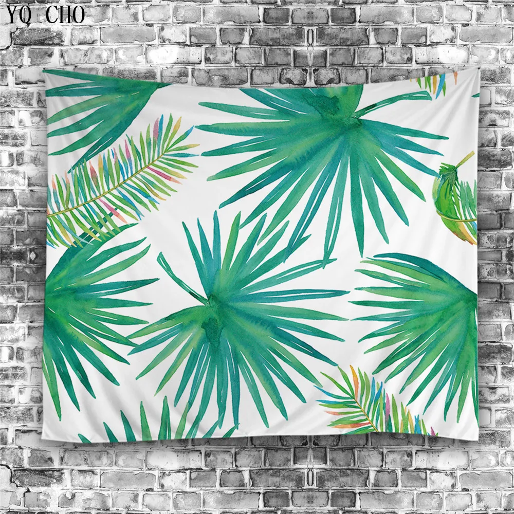 

YO CHO hot sale flowers and leaves tapestry pastoral 3d popular printed multi-size rectangle mandala wall cheap hanging tapestry