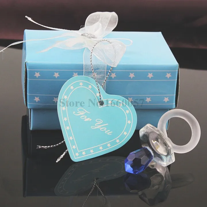 50 шт. в синем и розовом цвете кристаллический ниппелевый подарок для подарков для будущей матери для крещения ребенка сувенирные свадебные сувениры+ DHL