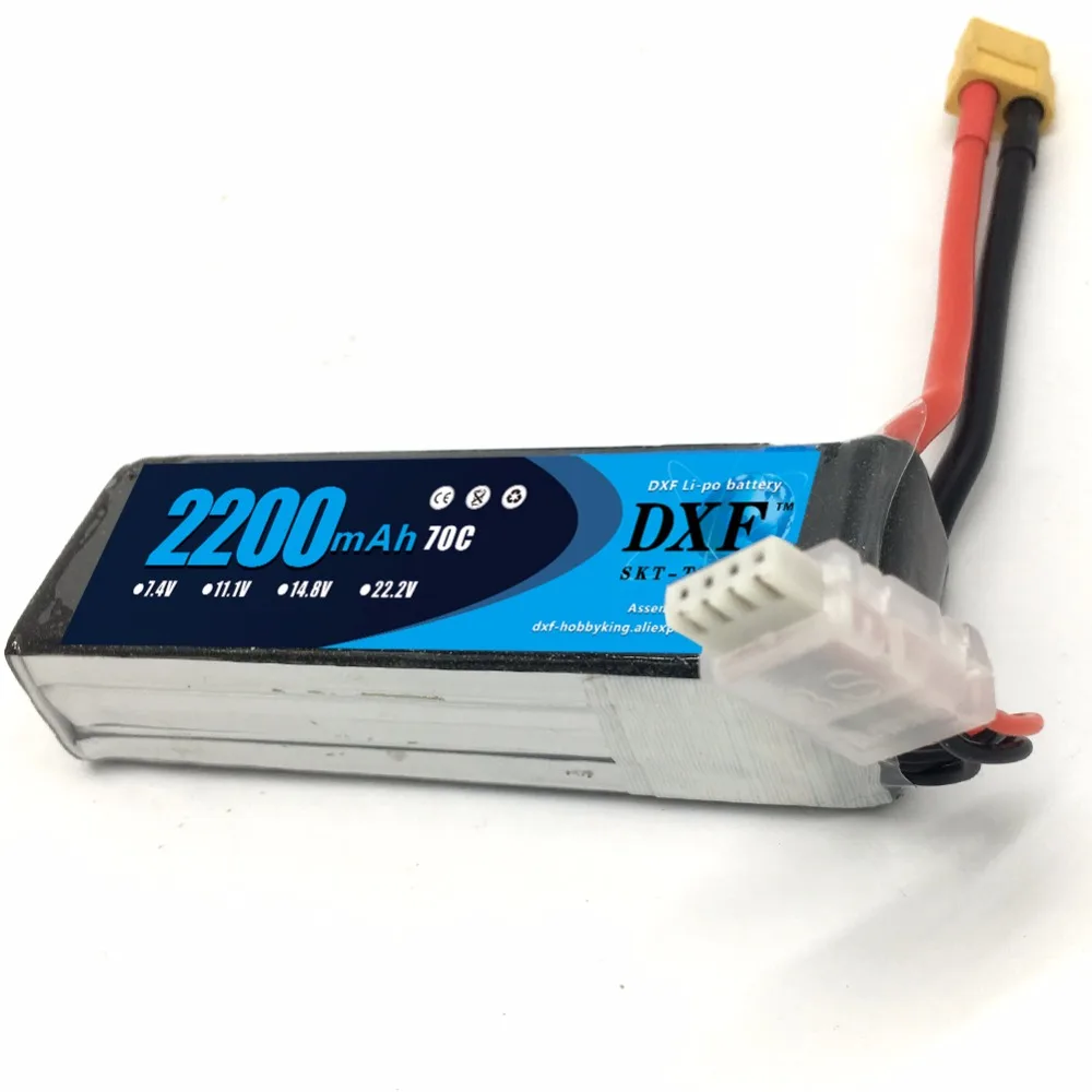 Dxf RC Lipo Аккумулятор 7.4 В 2200 мАч 70C Max 140C для гонки Радиоуправляемый вертолет