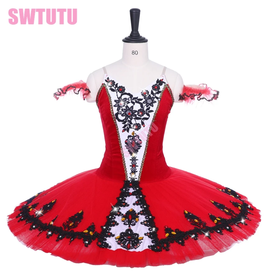 Newest Women Don Quijote Professional Ballet Tutu Red Black Performance tutu Costume Custom Made Ballerina ballet costume BT9192