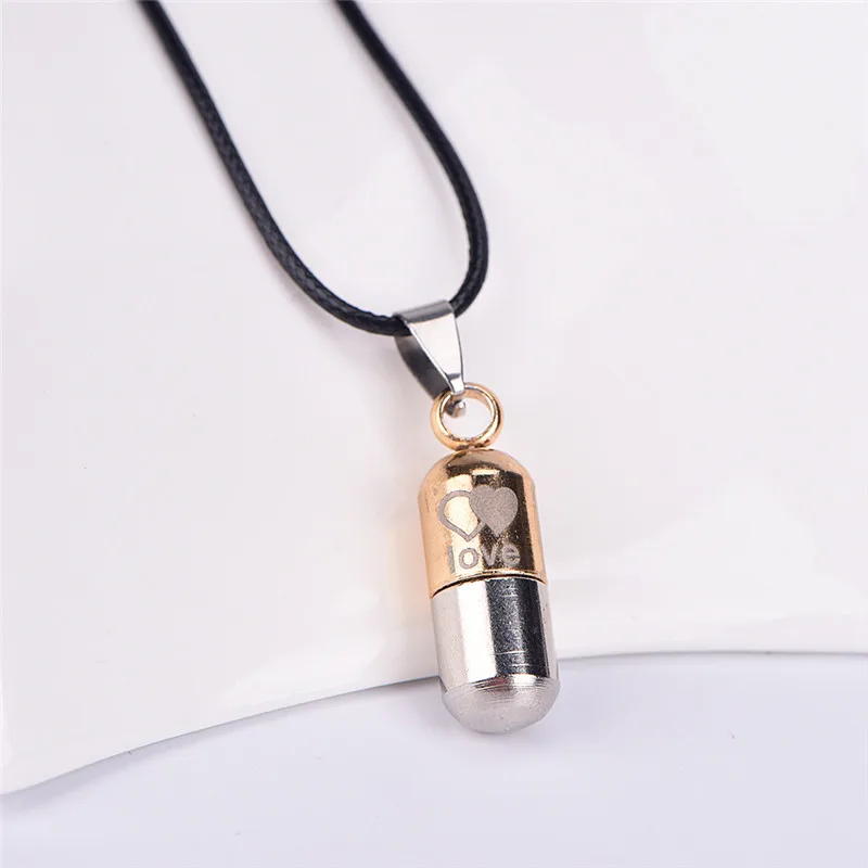 

1Pcs Stainless Steel Cremation Save Love Can Open Pills Pendant Necklace Ash Holder Mini Keepsake Women Jewelry