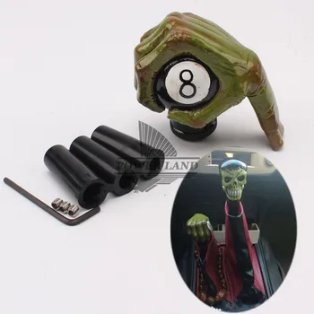 

1set Green Skull Hand Snoker 8 Ball Style Car Gear Knob Handles Gear Shift Knob Manual Shifter Shift Lever Knob Handbrake Covers