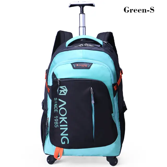 Aoking High Quality Waterproof Travel Trolley Backpack Luggage Wheeled