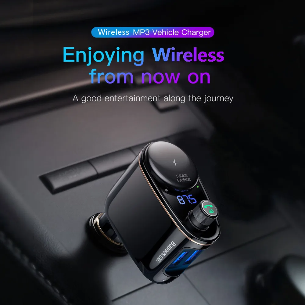 Авто USPS Baseus FM запускает двойной USB выход автомобиль заполненный 3.4A Автомобильный MP3-плеер автомобильные аксессуары Новинка