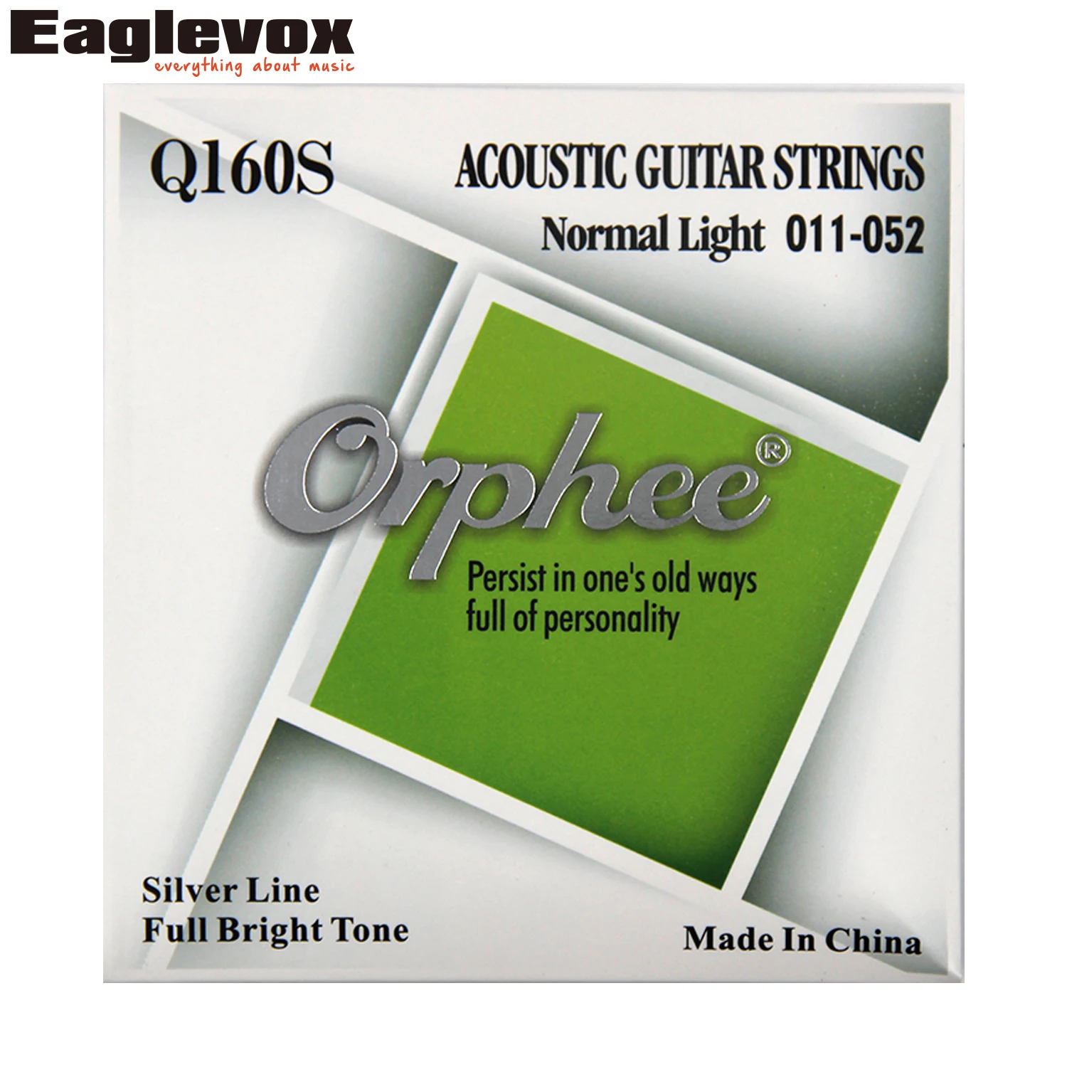 Orphee Acoustic Guitar Strings 011" 052" inch Hexagonal Sliver Jacketed