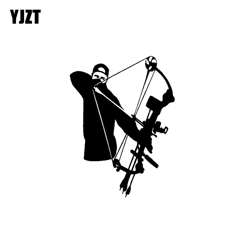 

YJZT 11.6CM*15.6CM Vinyl Decal Bowhunter Archer Bow Arrow Hunt Hunting Car Sticker Black Silver C10-02246