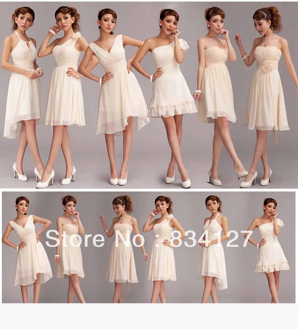 6 kinds of Style Party Dress Short Bridesmaid Gown Dress Skirt All Size