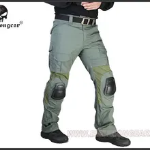 Для мужчин Военная Униформа охотничьи военные очки Airsoft камуфляжные штаны Emerson Gen2 тактические брюки с наколенники серо-зеленый FG EM7038F