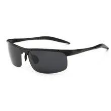 Мужские поляризованные солнцезащитные очки с алюминиево-магниевой оправой, солнцезащитные очки для вождения автомобиля UV400, поляризационные очки, стильные очки zonnebril