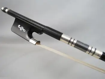 

Figure black Carbon fiber CELLO bow 4/4,beautiful decoration,round Stick #860