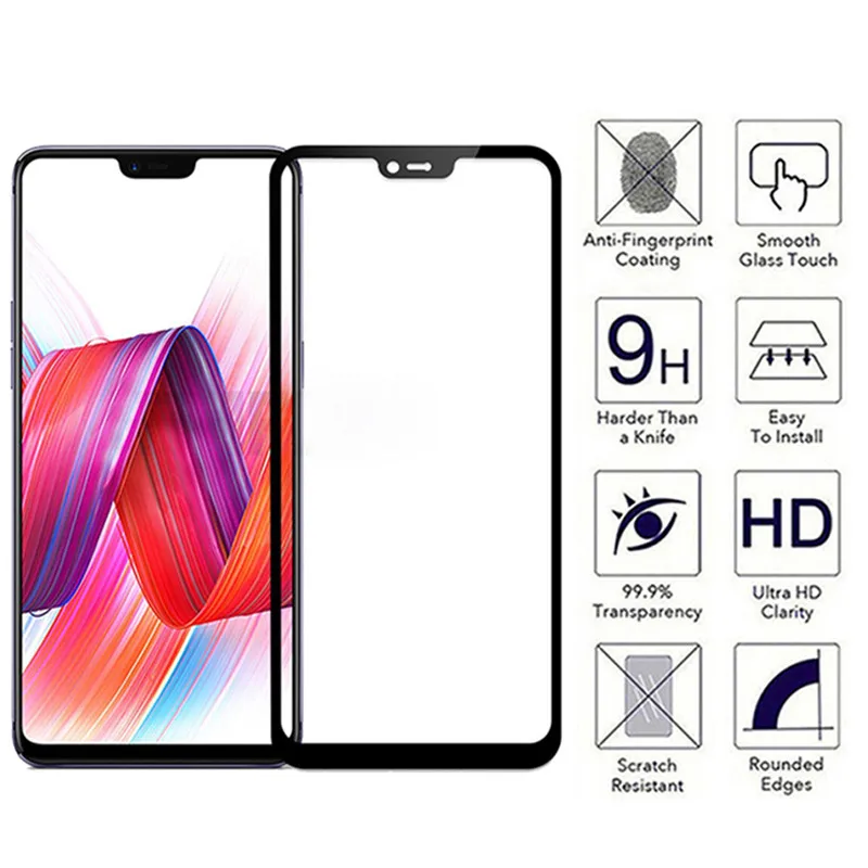 Полное покрытие из закаленного стекла для oppo f7 f5 9h Защита экрана для oppo f 7 5 glas для opao opoo ohpo 7f 5f защитная пленка