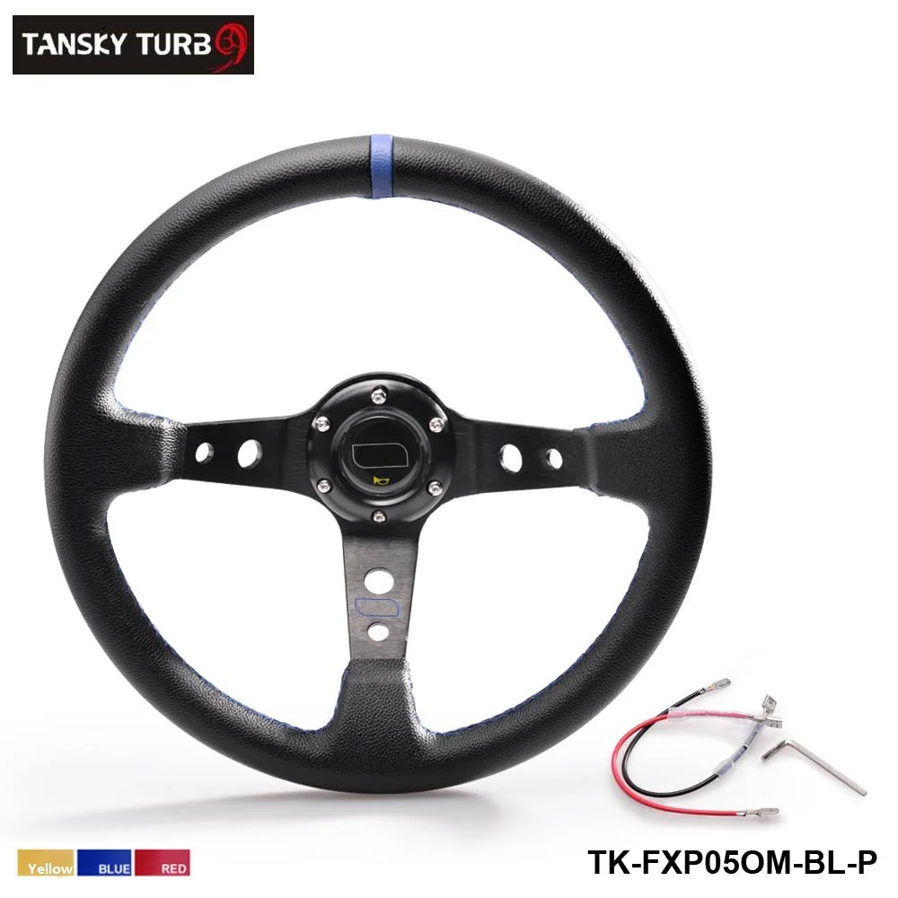Tansky 350MM PVC Racing Aluminum Frame Light Weight 6 Hole Steering Wheel Modified Jdm Sport