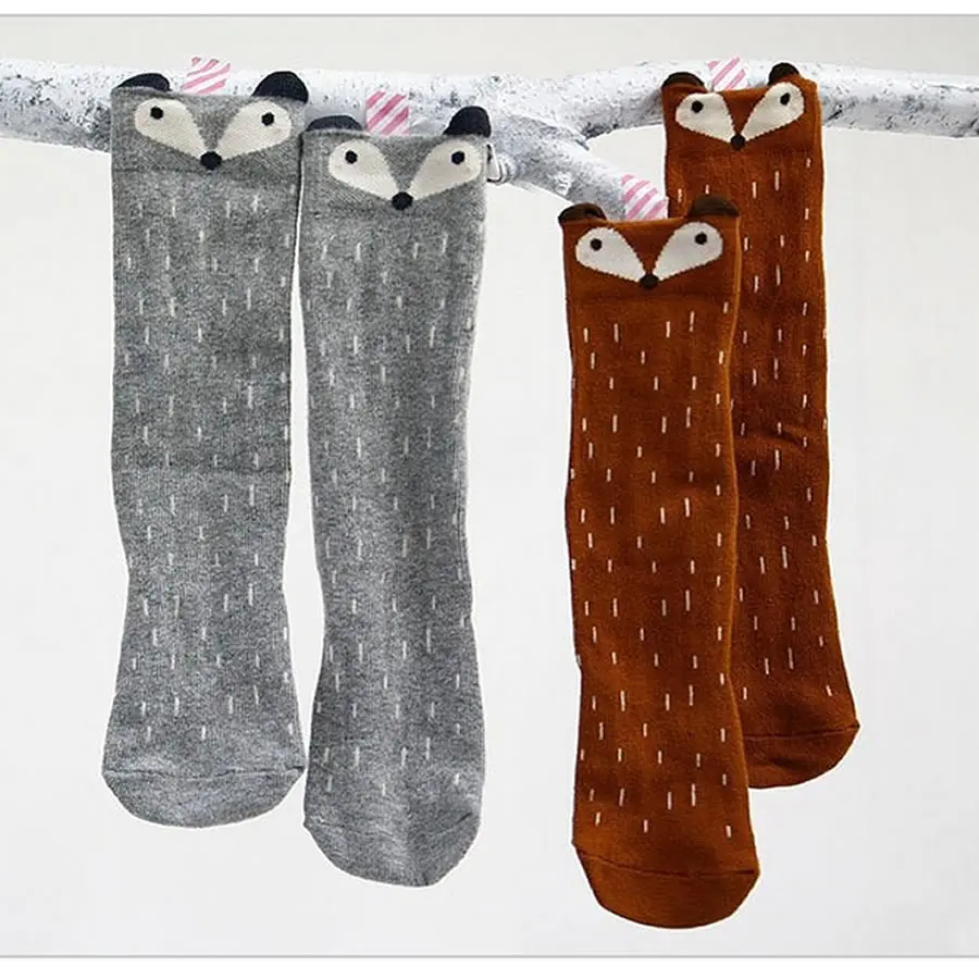baby socks unisexe et genou chaussette haute fox socks renard chaussettes enfants chaussettes de dessin meias infantil