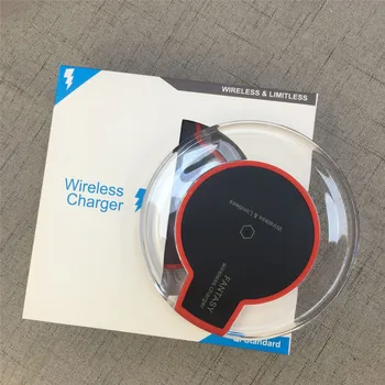 

100set/lot Fantasy Fashion Crystal QI Wireless Charger Blue Light Crystal Charge Pad Q7 For Iphone X 8 Plus Galaxy S8 S7