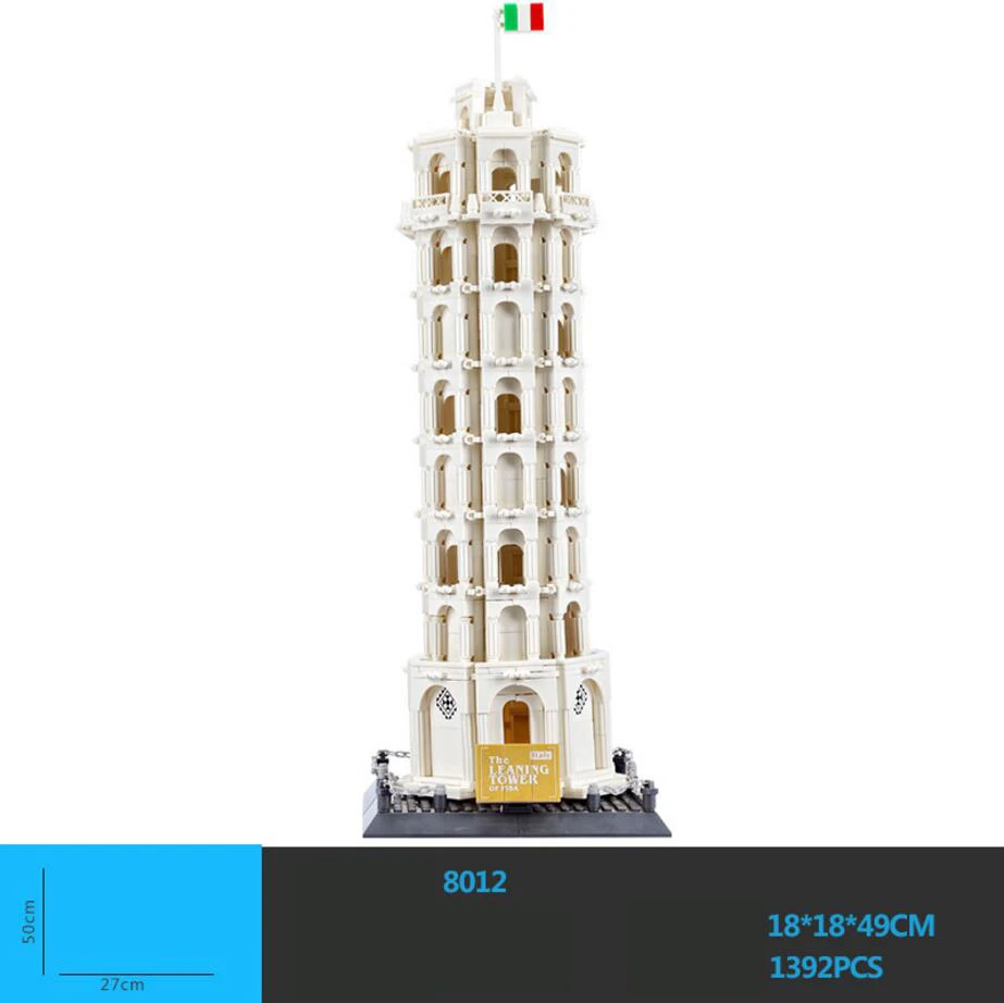 

Famous Architecture The Leaning Tower of Pisa Italy Building Block Model Bricks Educational legoing Toys Collection for Gifts