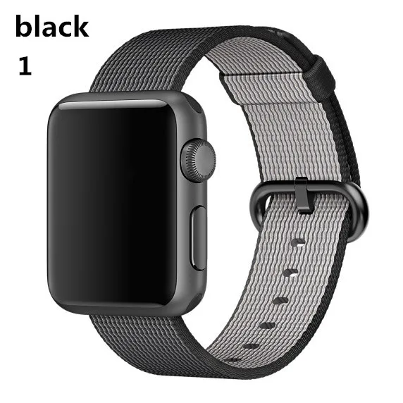 Ремешок Nato для apple watch Band 42 мм 38 мм iwatch band 44 мм/40 мм наручный Браслет apple watch 4 - Band Color: black 1