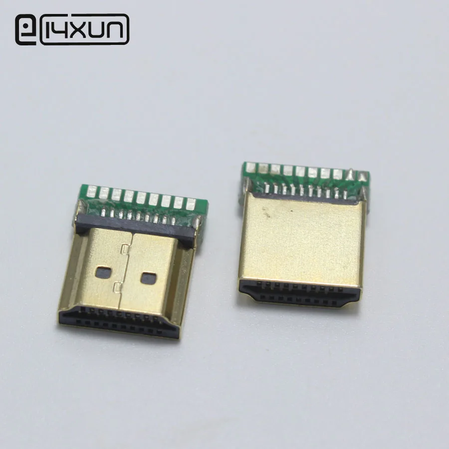 Eclyxun 1pcs Goldplated Hdmi Type A Standard Male Plug With Pcb Board