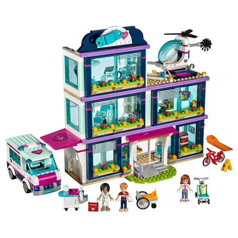

New HeartLake love Hospital girls fit legoings Friends figures city model Building Blocks bricks 41318 gift kid girls Toys