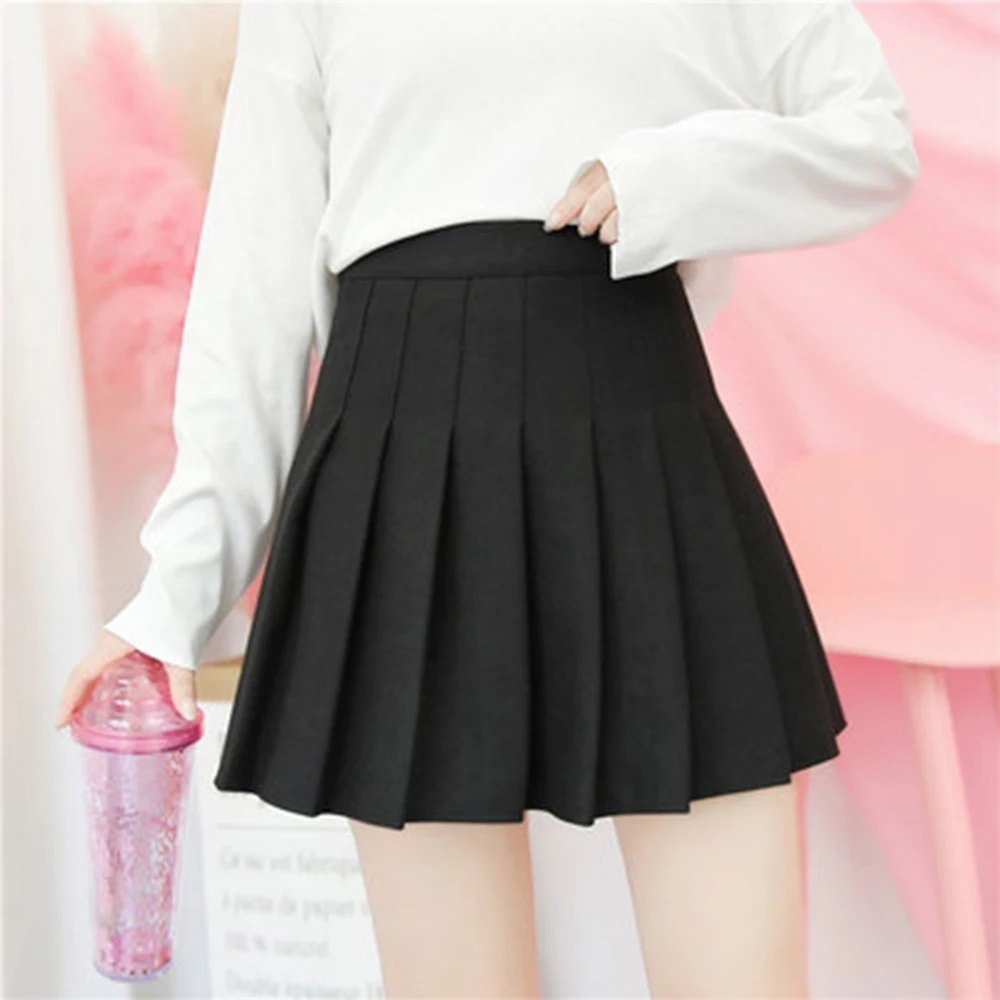 New High Waist A Line pleated skirts Harajuku Lolita Gray White Black a-line sailor skirt Cosplay Japanese school Skirts uniform New High Waist A Line pleated skirts Harajuku Lolita Gray White Black a-line sailor skirt Cosplay Japanese school Skirts uniform