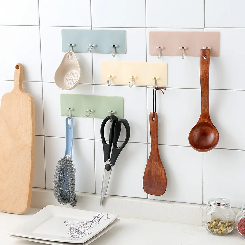 

3 In 1 Kitchen Organizer Hook Strong Suction Wall Key Hanger Sucker Wall Hooks Hanger For Kitchen Bathroom Towels Storage Holder