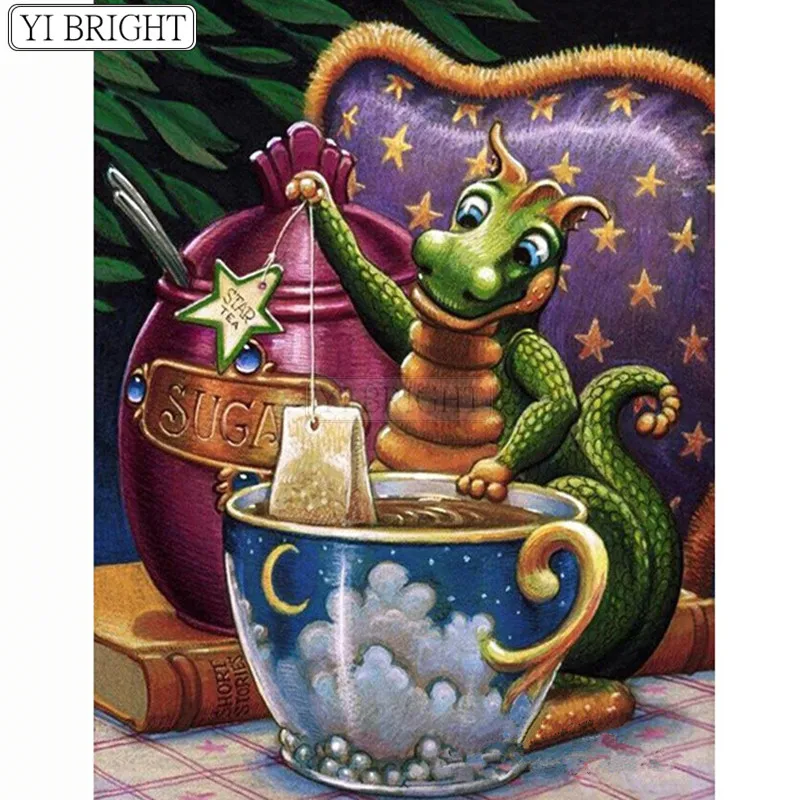 3D Full Diamond Embroidery Home Decor Mosaic Painting Pasted Picture Square Cross Stitch Make Tea LK1 | Дом и сад