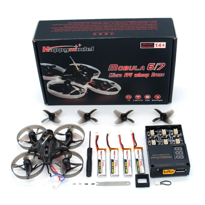 Happymodel Mobula7 75 мм Crazybee F3 Pro OSD 2S Whoop FPV гоночный Дрон с обновлением BB2 ESC 700TVL RC Racer Done Multi Rotor BNF