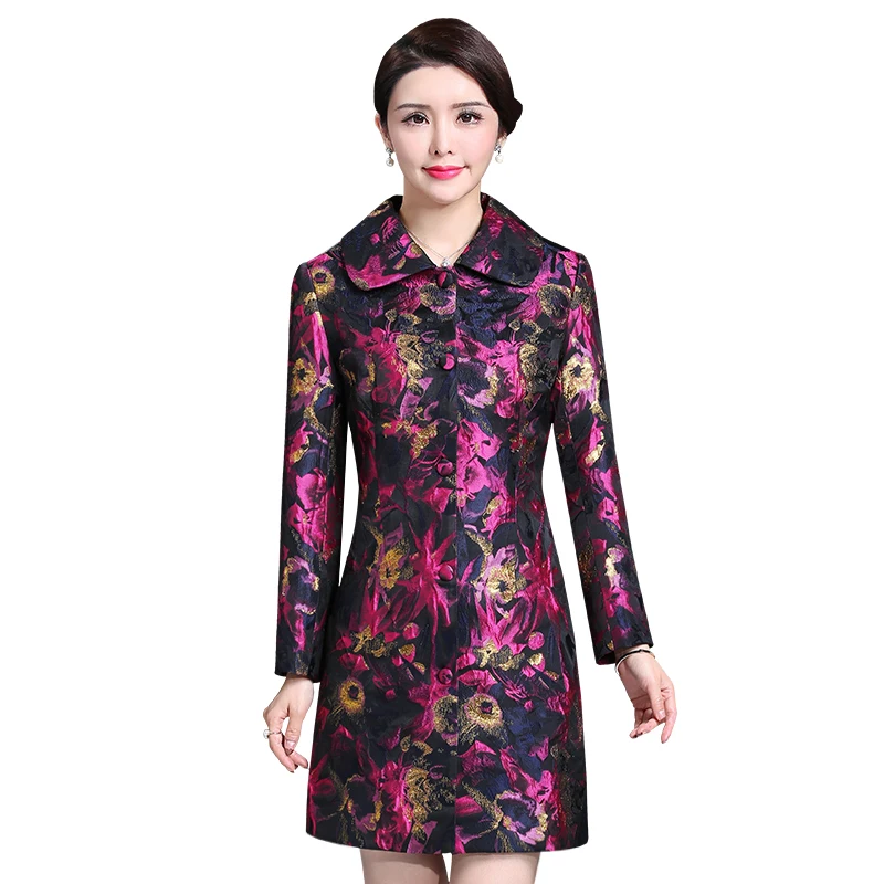 

High Quality New Autumn Winter Mom Coat Middle Old Aged Women Temperament Fashion Women Work Wear Plus Size Coats Slim