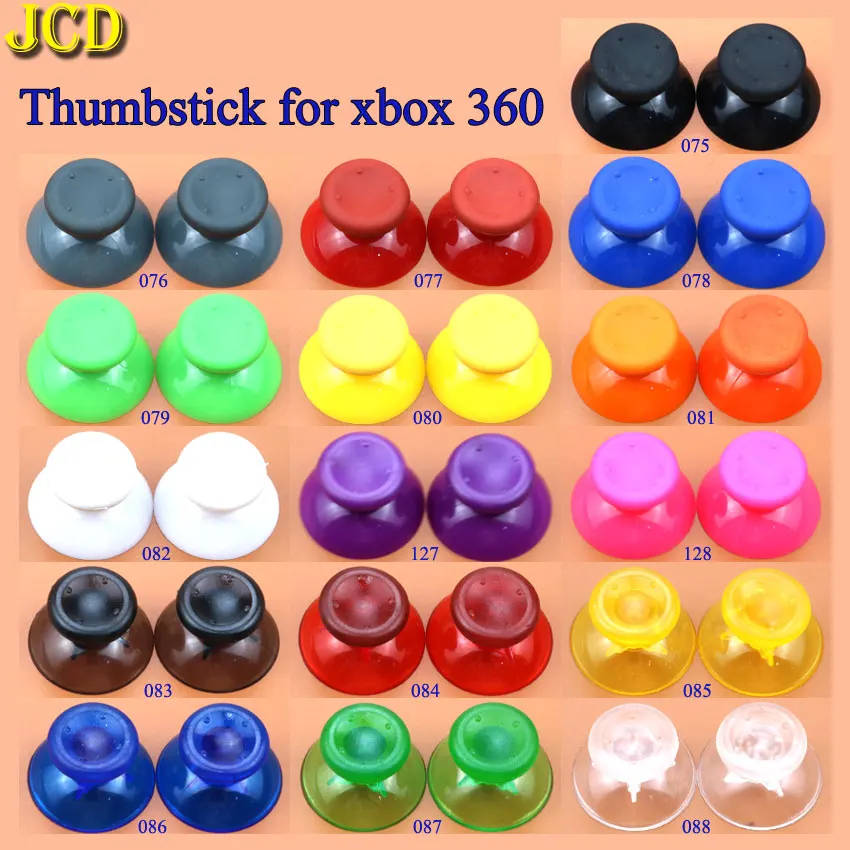 

JCD 2pcs 16 color Analog Joystick thumb Stick grip Cap for Microsoft Xbox 360 joypad Controller Thumbsticks cover Mushroom
