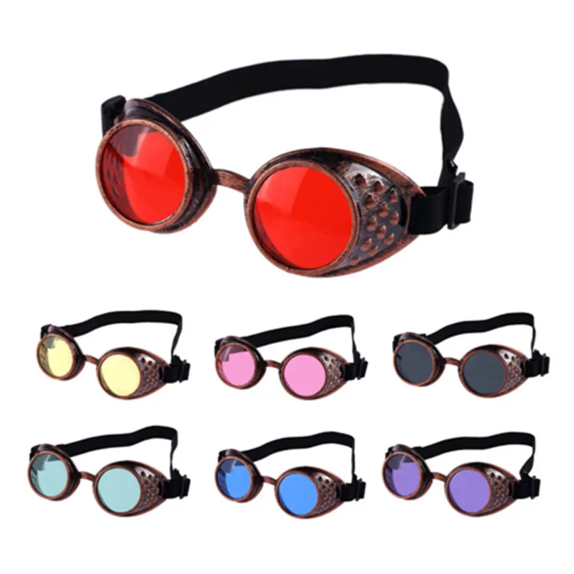 

Women Men Gothic Welding Steampunk Sunglasses Retro Mirror Goggles Steam Punk Sun Glasses For Cosplay Party