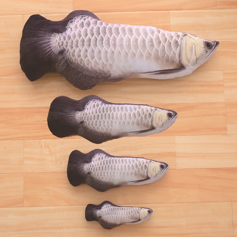 20cm Silver arowana Креативная и милая очень реалистичная Подушка-рыба любимая плюшевая игрушка для кошки игрушка для игры с кошками - Цвет: 20cm Silver arowana