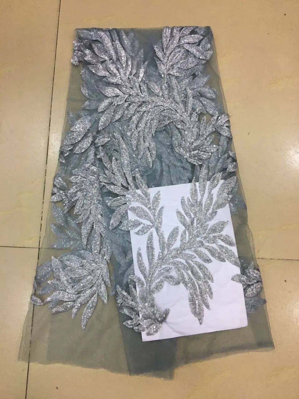 

5 yards FF001 # silver sequin embroidery mesh tulle lace for wedding Bridal dress/evening dress