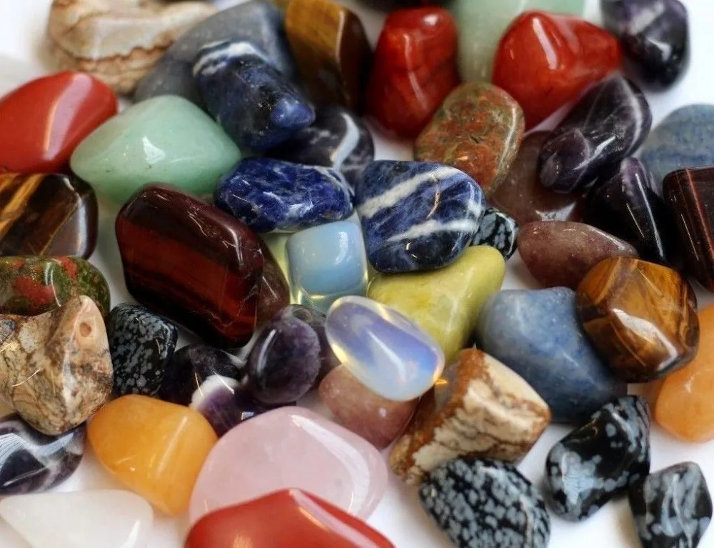 1kg mixed tumbled stones (12 35mm) crystal tumblestones gemstoneStones
