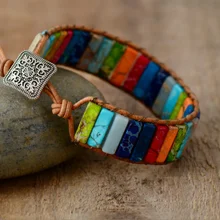 Новинка, браслет, ювелирное изделие ручной работы, разноцветный натуральный камень, трубчатый бисер, кожаный браслет, Парные браслеты, креативные подарки