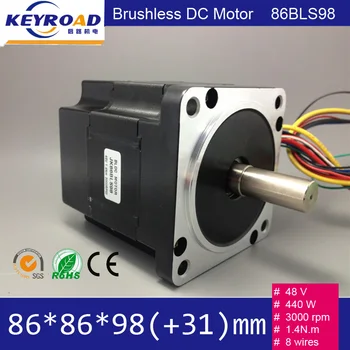 

48V 440W 3000rpm 86mm BLDC MOTOR / 86BLS98 NEMA34 brushless Dc Motor series for CNC Machine / Accept Customized