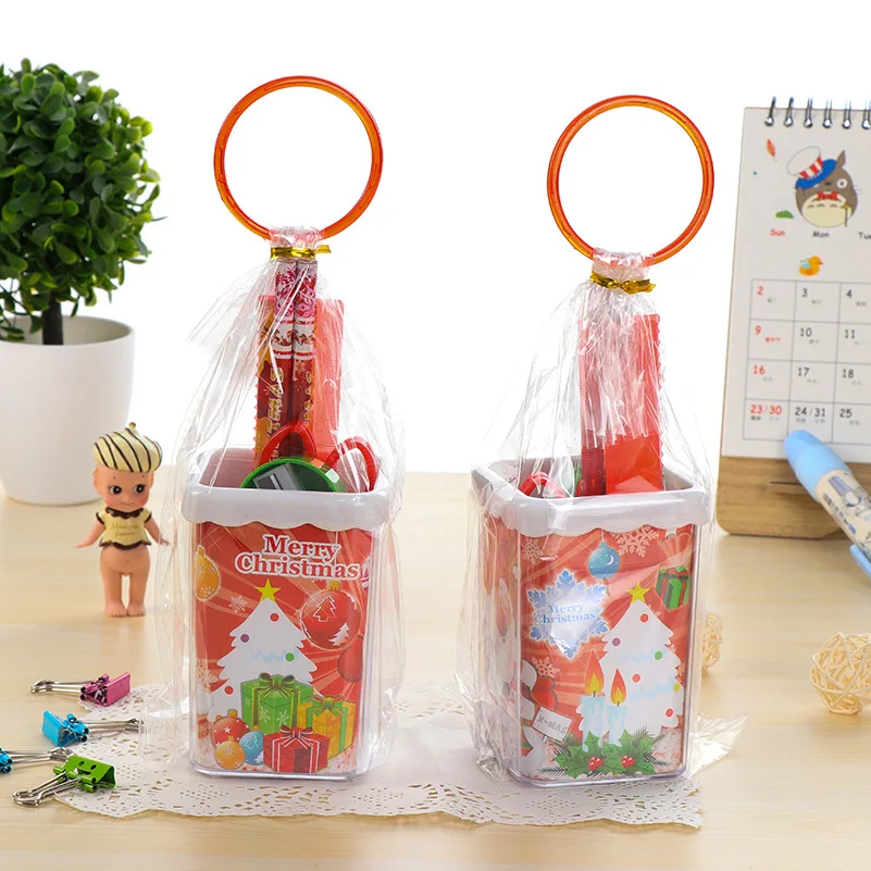 

Christmas Gifts Children's Stationery Sets Ruler Pencil Eraser Scissors Pen Holders Pupils Prizes School Supplies