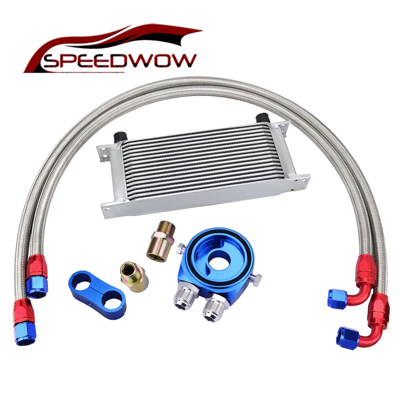 SPEEDWOW 16 ROW 10AN Thermostat Adaptor Oil Cooler+Oil Filter Cooler Sandwich Adapter+Swivel Hose Fitting+ AN10 Divider Clamp SPEEDWOW 16 ROW 10AN Thermostat Adaptor Oil Cooler+Oil Filter Cooler Sandwich Adapter+Swivel Hose Fitting+ AN10 Divider Clamp