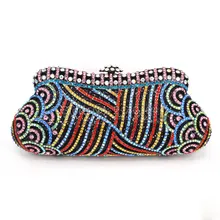 Женская вечерняя сумочка, женские разноцветные Роскошные клатчи, Дамский клатч со стразами на день, кошелек для свадьбы, вечерние сумочки для банкета, Q81