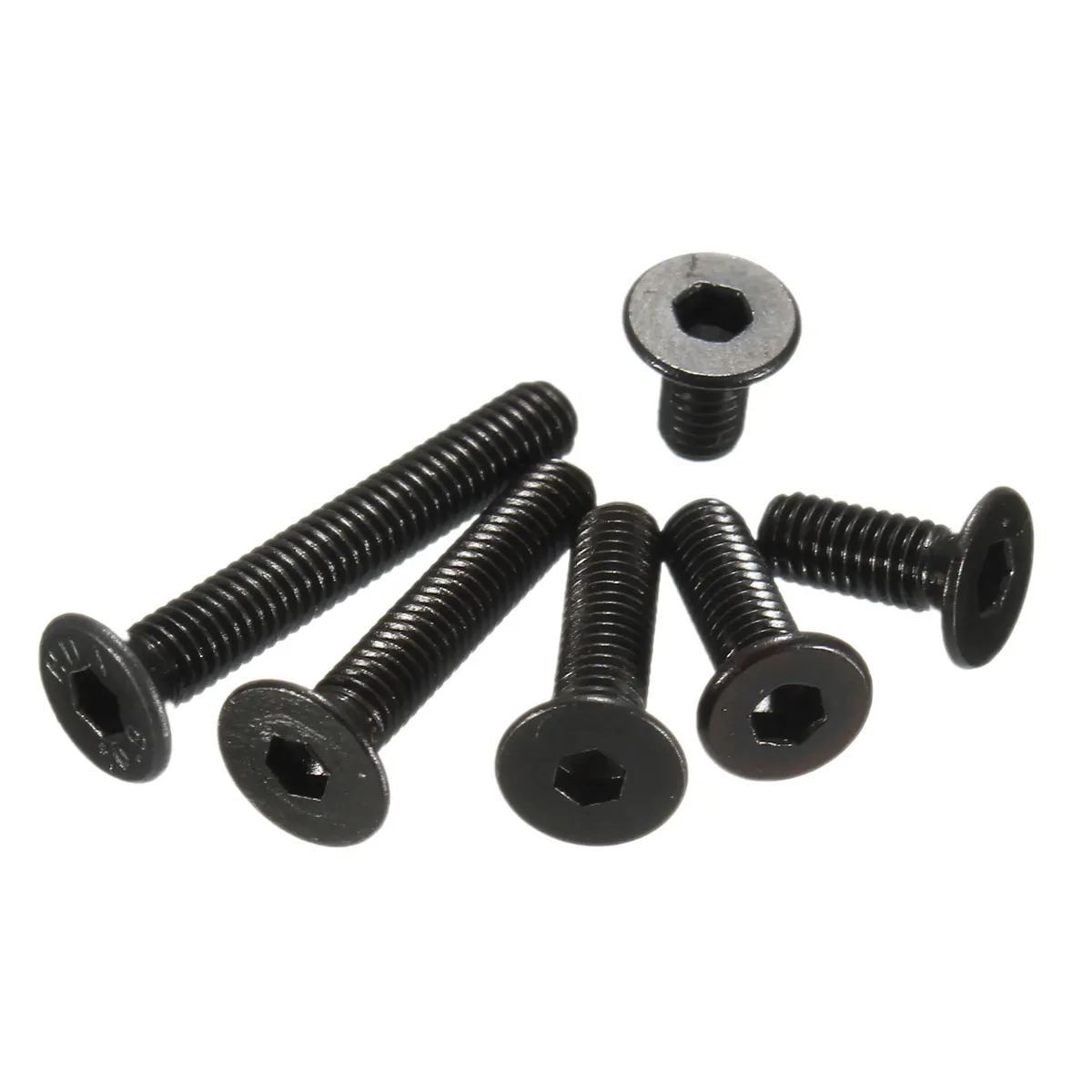 

SULEVE New 100pcs/set M3CH4 M3 6-20mm Black Carbon Steel Flat Head Hex Socket Countersunk Screw Metric Fastener Hardware