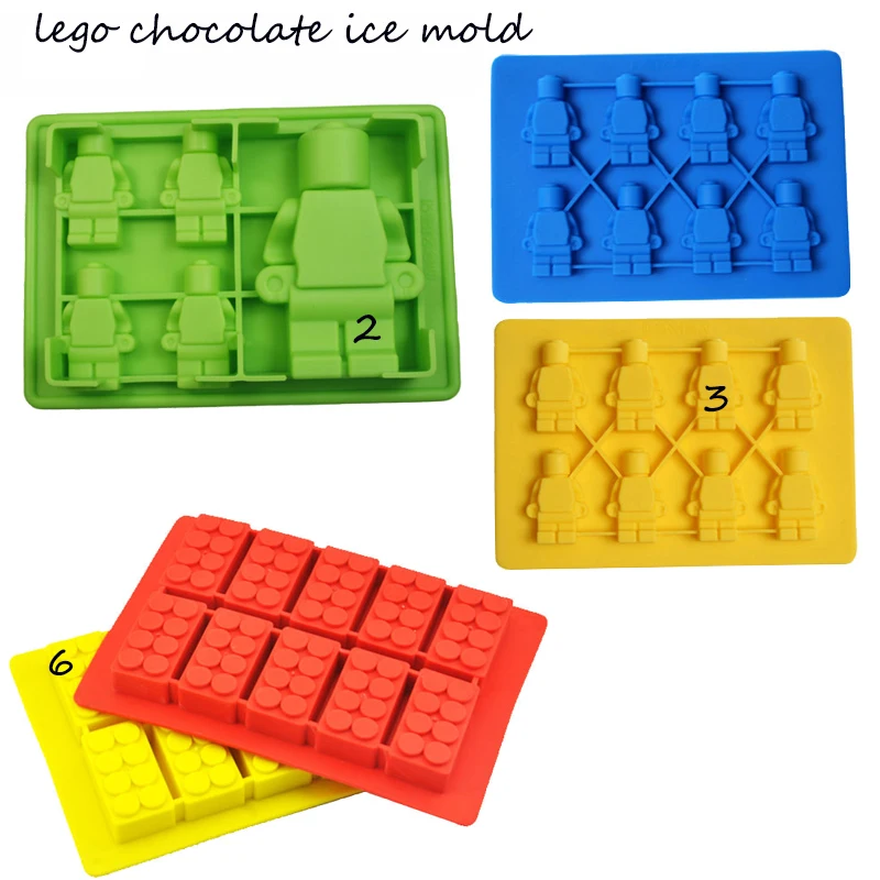 Лего мини фигурка робот кубик льда лоток форма шоколадный торт мороженое-желе силиконовые формы помадные формы Лидер продаж