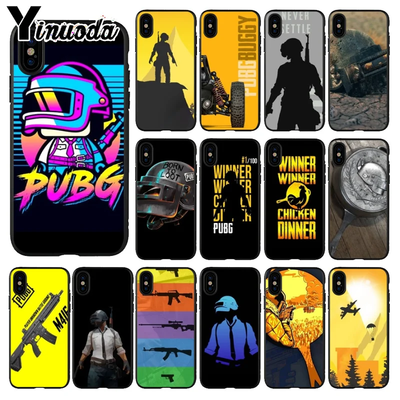 Yinuoda PUBG Custom Pattern Аксессуары для мобильных телефонов Чехол Apple iPhone 8 7 6 6S Plus X XS MAX 5 5S SE