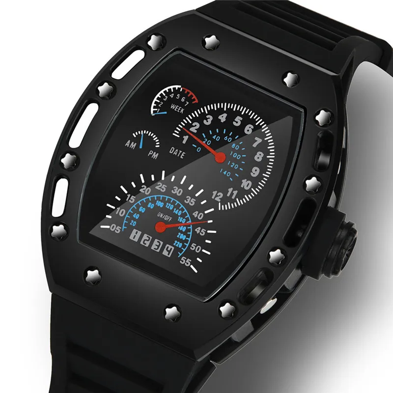 

2017 Fashion Luxury LED Date Watch Sport Quartz Wrist Men Analog Digital Army Military blue shope 30%