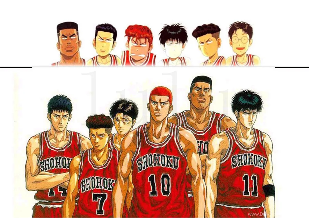 Slam Dunk плакаты настенные наклейки яркие цветные украшения для дома белая бумага с покрытием прямая - Цвет: Розовый