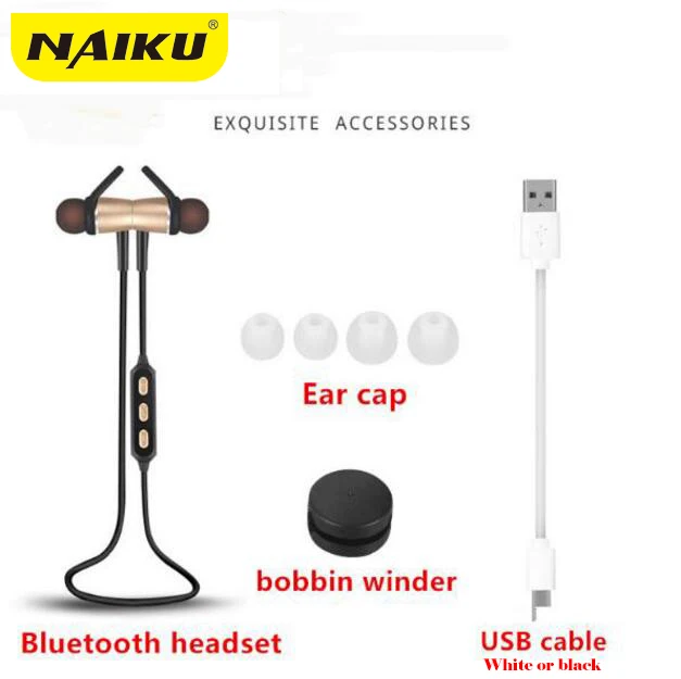2017 NAIKU металлические спортивные Bluetooth наушники с защитой от пота Магнитный