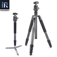 INNOREL RT85C Heavy Duty Professional Carbon Fiber Tripod Monopod Base Double Panoramic Ball Head for Nikon Canon DSLR Cameras debo jf 6 carbon fiber monopod with support base for cameras slr cameras