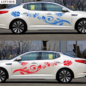 

LEFT SIDE Car Stickers Both Sides and Hood Car Charger Floral Body Graceful Butterfly Flower Rattan Waterproof Vinyl Fresh