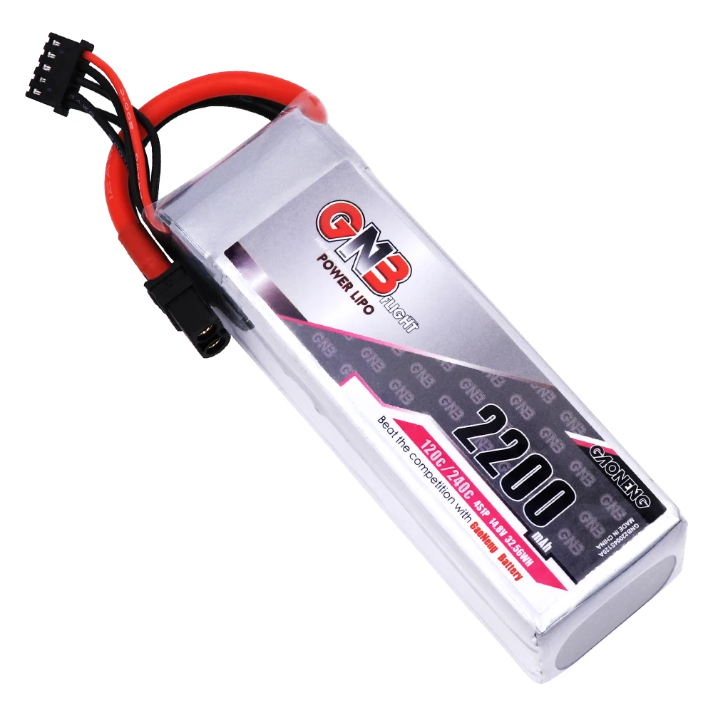 Gaoneng GNB 2200mAh 4S1P 14,8 V 120C/240C Lipo батарея с разъемом XT60 для FPV Дрон Квадрокоптер вертолет БПЛА RC запчасти