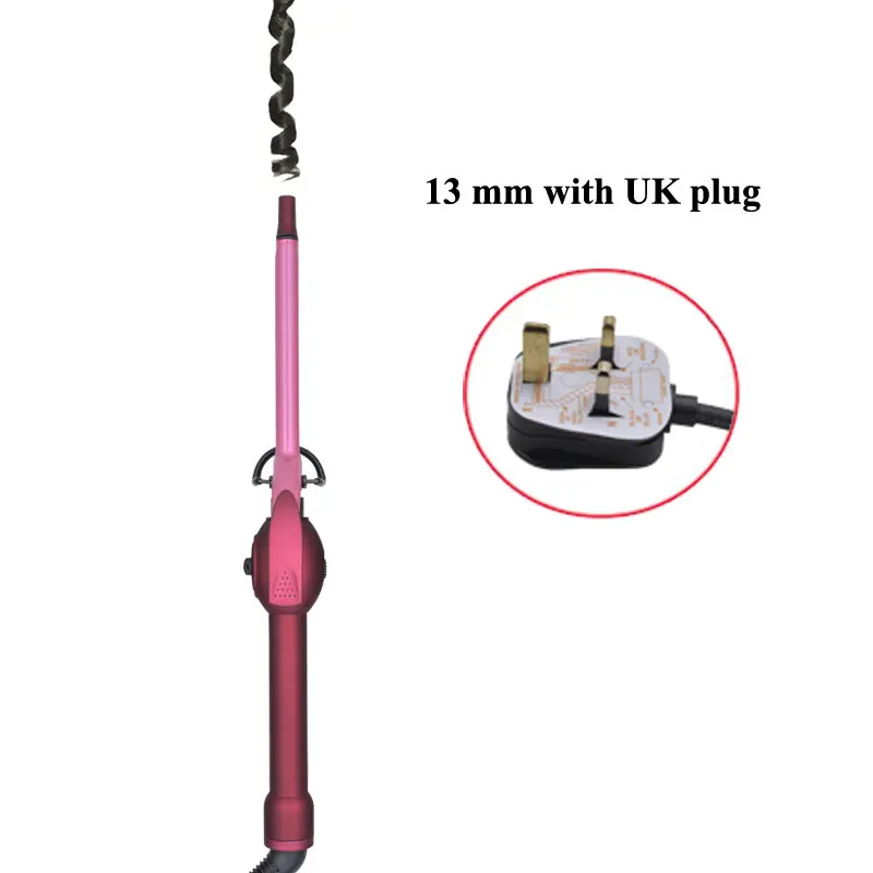 9 мм щипцы для завивки волос палочка для завивки волос мужские волнистые бигуди Deepwave маленькие бигуди для волос пушистые вьющиеся rulos krultang Инструменты для укладки - Цвет: 13mm long with UK