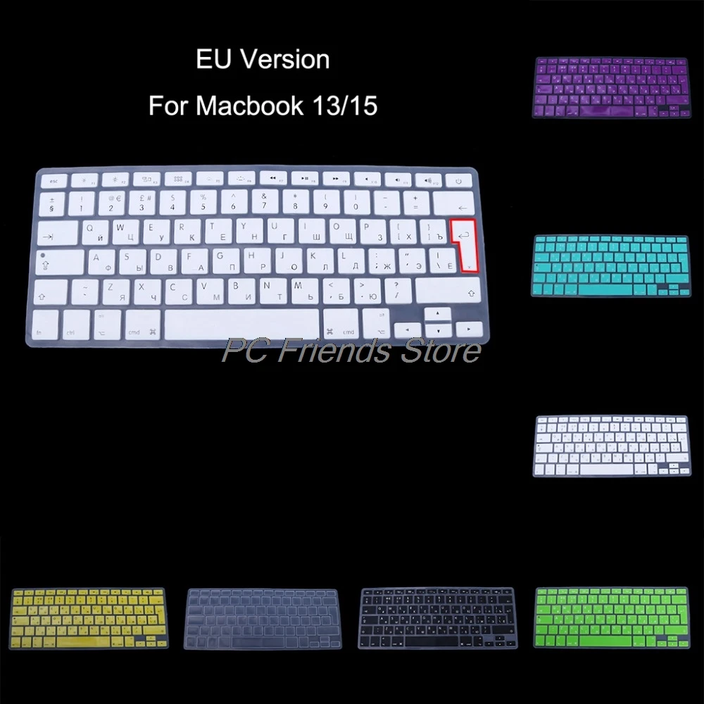 

EU Version Russian Keyboard Silicone Skin Cover For Apple Macbook Air Pro 13 15-PC Friend